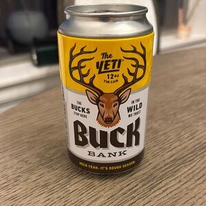 Yeti Buck Bank Tin Can with Deer Design